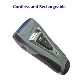 Optimus 50043 Curve Rechargeable Triple Wet/dry Men's Shaver, Black/silver