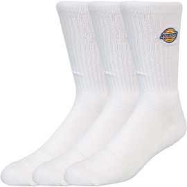 Dickies Valley Grove Crew Socks Pack of 3 (White, 43-46), White