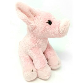 Cuddly Soft Toy Pink Pig from The Suma Collection by Ravensden. 15cm.