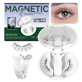 BEYELIAN Portable All-In-One Box Magnetic Eyelashes with Applicator Kit, Reusable Natural False Eyelashes, No Glue Needed Soft Magnetic Lashes for Eye MAGIC-YT19 (Lightweight & Comfortable)