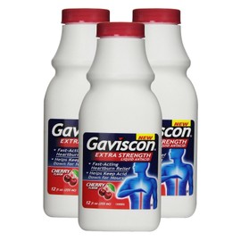 Gaviscon Extra Strength Liquid, Cherry, 12 Ounce(3 Pack)