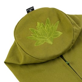 Yoga Studio Organic Cotton Bolster Bolster with Handle and Zip - Olive Green