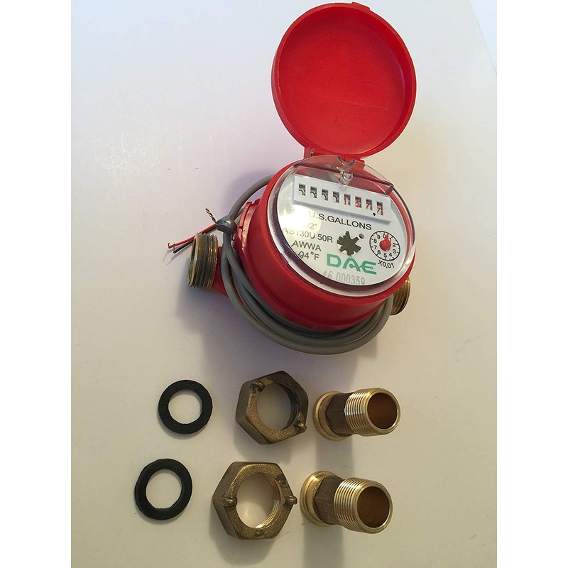 DAE AS130U-50RP 1/2" Hot Water Meter with Pulse Output, Measuring