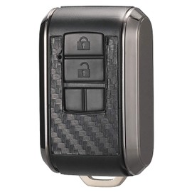 Carmate DZ506 Car Key Cover, Key Case, Suzuki B, Mazda, Carbon Style, Plated, Jimny, Hustler, Crosby