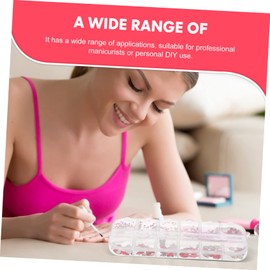 Baluue Resin Rhinestones Nail Decoration Compartment Box for Nail Art and Charms for Manicure for Home