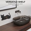 Cabilock Cat Shaped Wooden Wall Shelf for Crystal Display, Black