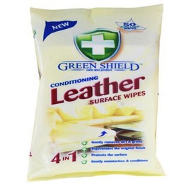 GREEN SHIELD CONDITIONING LEATHER SURFACE WIPES 70 PACK - EXTRA LARGE WIPES