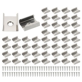 PATIKIL LED Strip Clips, 70pcs Stainless Steel Mounting Brackets Fixing Clip Clamp Support Holder with Screws for 16mm LED Strip Lighting Cable