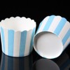 Cabilock 50PCS Paper Baking Cups Blue and White Stripes Dessert