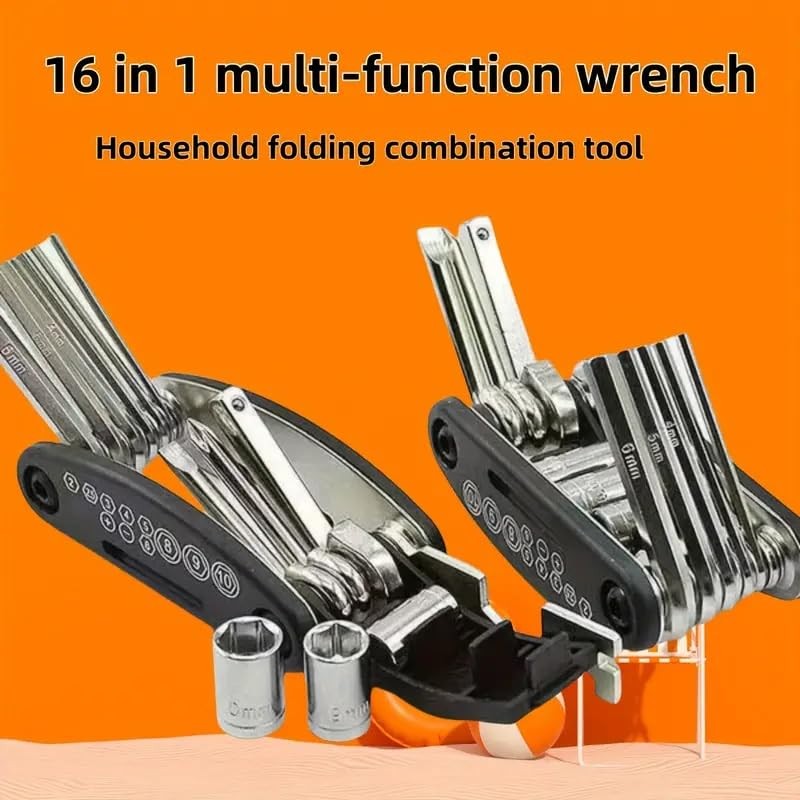 16-in-1 Folding Socket Wrench & Screwdriver Set - Portable, Multifunctional