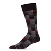 MeMoi Men's Checkerboard Plaid Rayon Dress Crew Socks Black 10-13