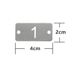 Hollow Out Metal Rectangle Numbered Tags with Two Holes (51-100)