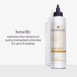 Pureology Pureology Color Fanatic Top Coat + Tone Gold High-Gloss Hair Toner | Hair Gloss for Color-Treated Hair | Glaze For Warm Strawberry Blonde Hair | 6.7 Fl Oz