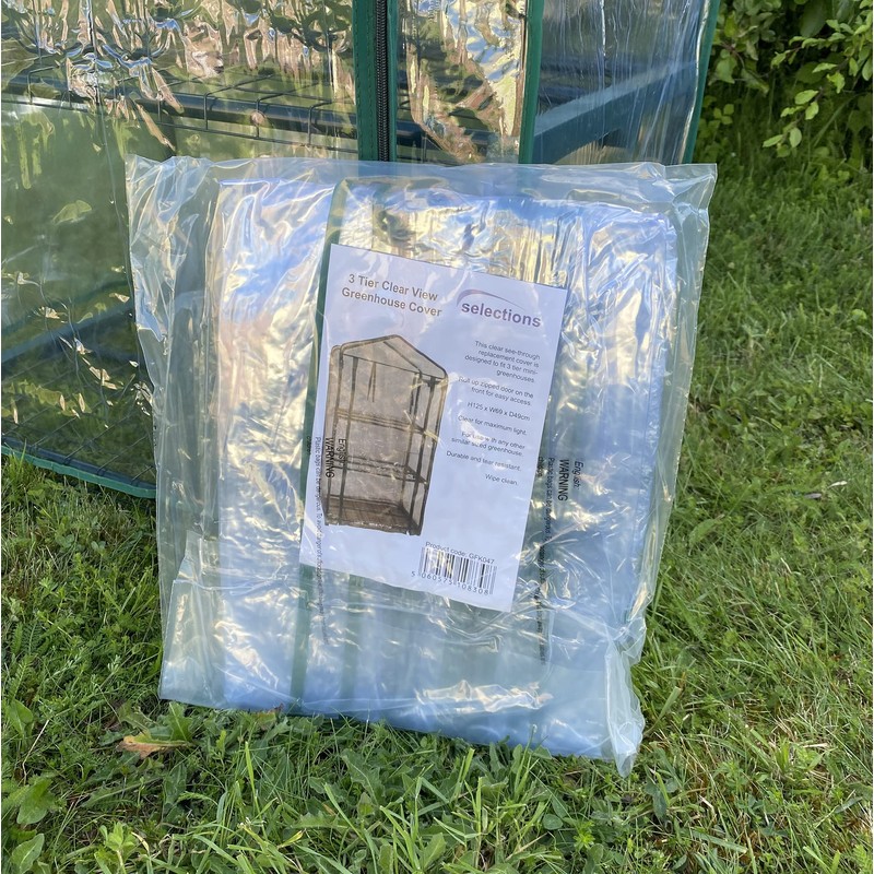 Selections 3 Tier Mini Greenhouse Clear View Replacement Cover