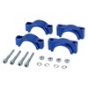 Set of CNC Mudguard Clamps with Screws, Blue Anodised for