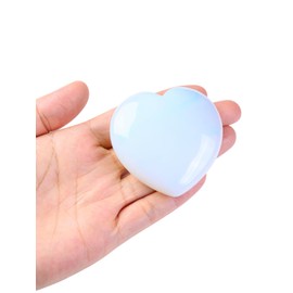 CrystalTears Opal Herzstein 60mm Groß Kristalle Heilsteine Herzform Handschmeichler Reiki Healing Edelstein Amullet spirituelle Geschenke für frauen