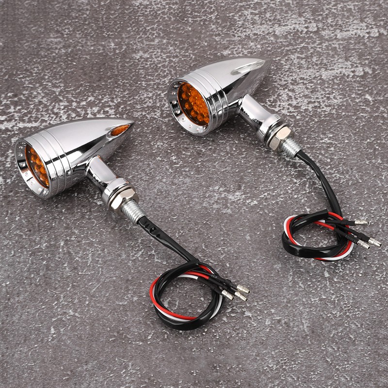 Motorcycle Retro Style Bullet LED Turn Signal Lamp Flashlight Fit