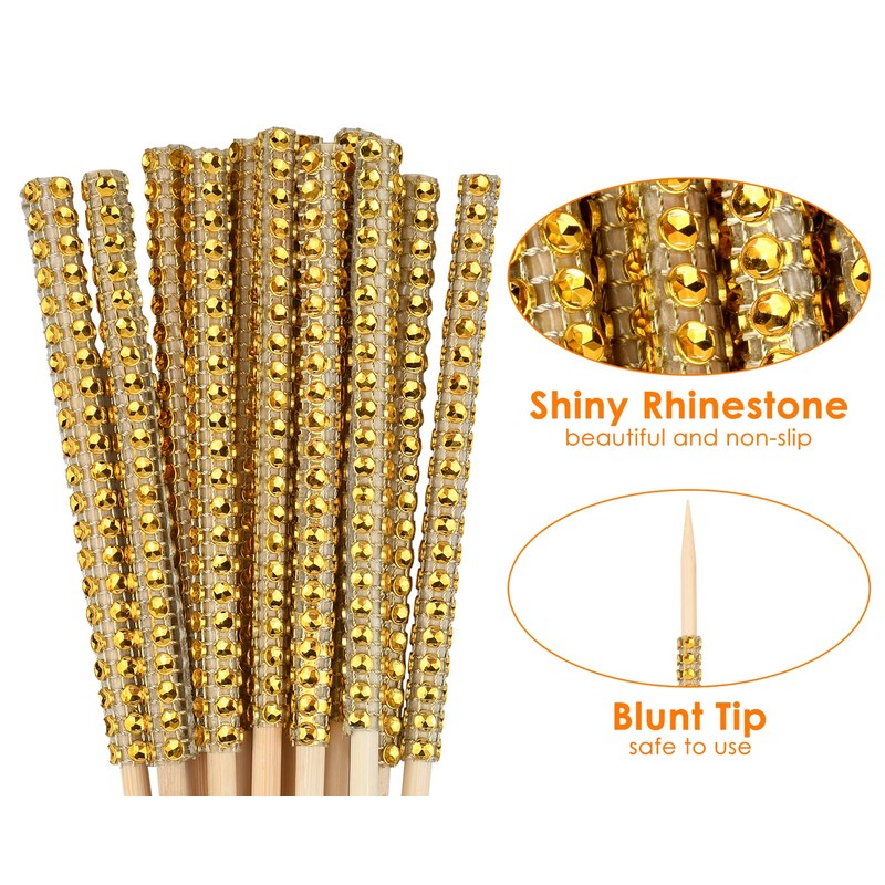 Victhur Candy Apple Sticks 36 Pieces Bling Candy Apple Bamboo