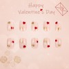 24Pcs Valentine's Day Press on Nails Short Oval Fake Nails