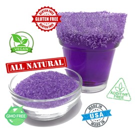 Snowy River Purple Cocktail Sugar - Kosher Certified Naturally Colored Purple Cocktail Rimmer (2oz Bottle, Medium Crystal)