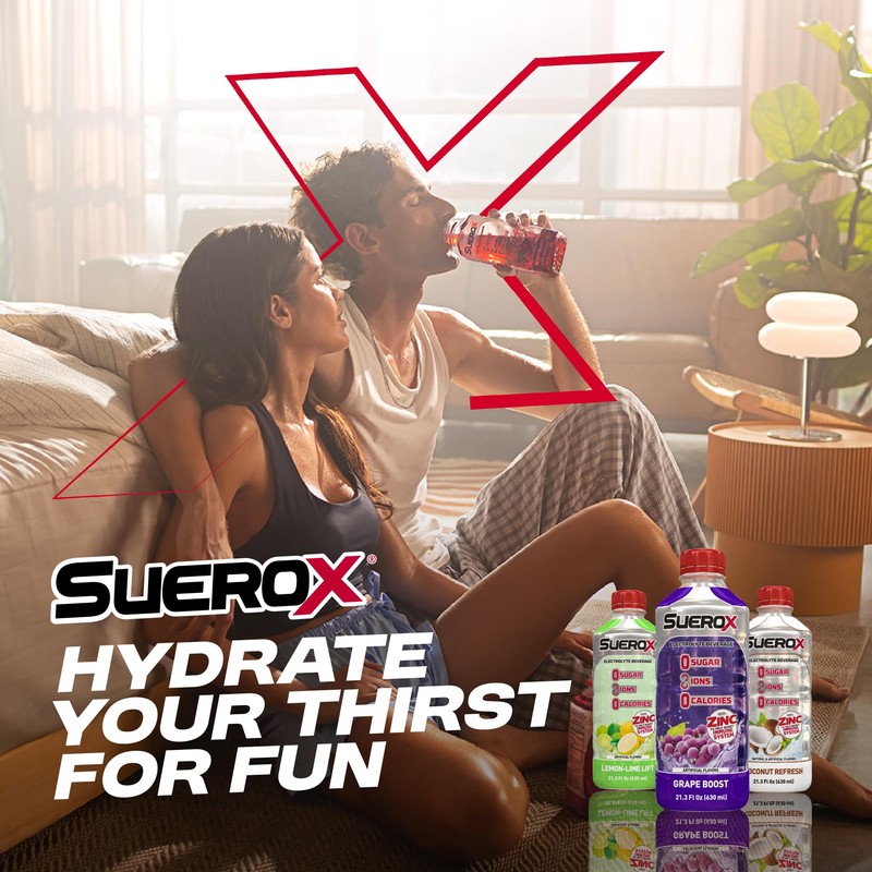 SueroX Zero Sugar Electrolyte Drink for Hydration and Recovery, Unique
