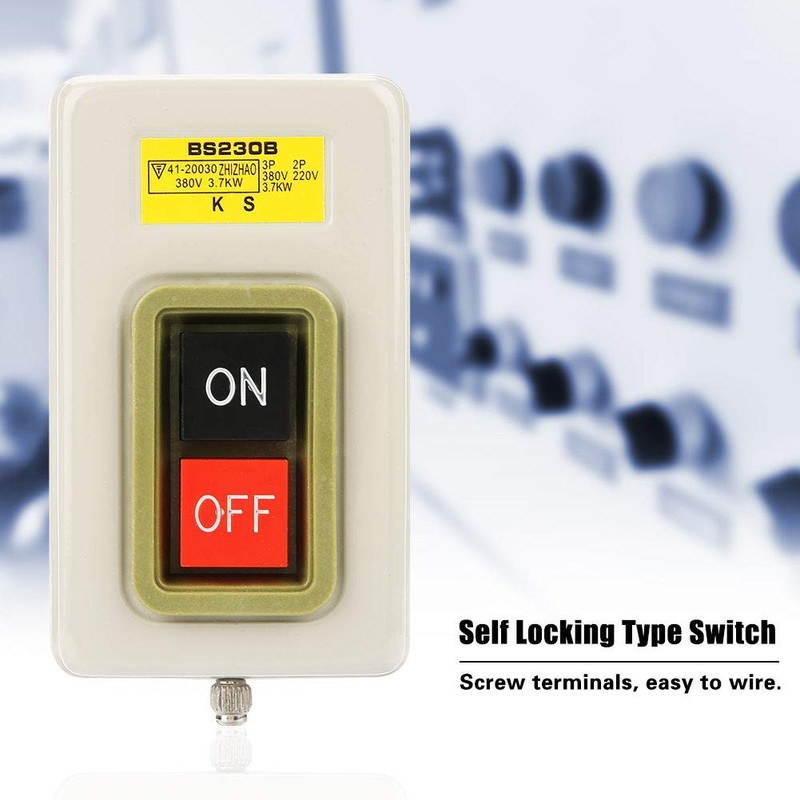 3 Phase Switch Self-Locking Power Push Button Switch Motor On/Off