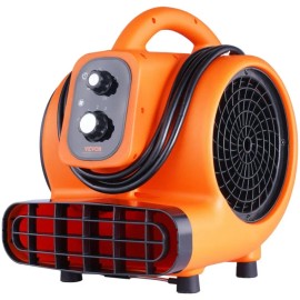 Floor Blower, 1/4 HP,1000 CFM Air Mover for Drying and Cooling,Portable Carpet Dryer Fan with 4 Blowing Angles and Time Functioncolor: Orange