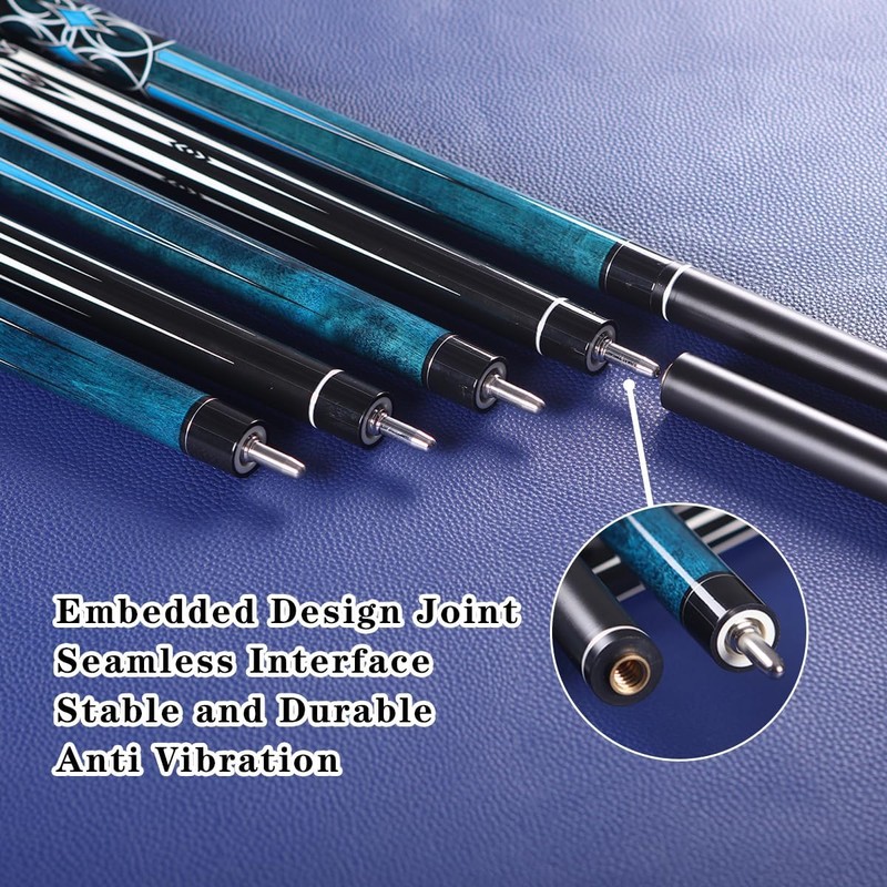 Glass Fiber Pool Cue, 2-Pieces Pool Cue Stick - 58"