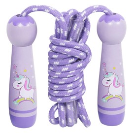Children's Skipping Rope, Girls' Skipping Rope, Adjustable Children's Skipping Rope, Jumping Rope, Unicorn Speed Rope, Adjustable Cotton Rope for Boys and Girls