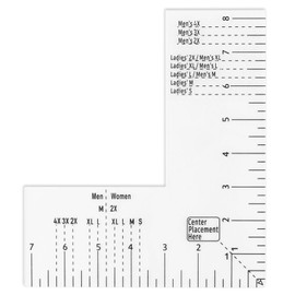 Ranjaner Tshirt Ruler Guide for Vinyl Alignment, Left Chest Logo Placement Tool, Acrylic Embroidery Placement Ruler, Shirt Measurement Tool for Heat Press, T-Shirt Alignment Tool, transparent