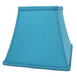 Urbanest Square 5.25x9x8" Softback Bell Lampshade, Faux Silk, Spider-Washer Fitter, Teal