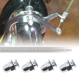 ECSiNG 20Pcs Bicycle Cable Anchor Bolts 6mm with Nuts and Washers for BMX Cross Bike Electric Bike Foldable Hybrid Kids Mountain Racing Trekking Bike Cycling Accessories Round Head Screw