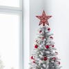com-four® Christmas tree topper, glitter star, for every tree top,