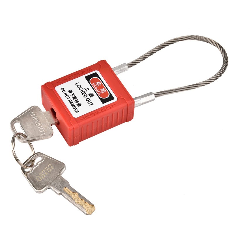 Safety Lockout Padlock, Lock Off Kit for Electrical Safety, Cable