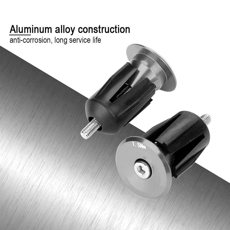 Alomejor 1 Pair of Handlebar End Plugs Aluminium Alloy Bicycle