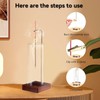 Incense Holder, Wooden Incense Holder for Sticks with Glass Ash
