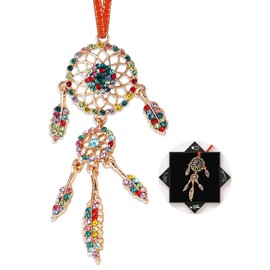 FurniGift Dream Catchers Christmas Ornaments - Mini Dream Catchers with Colorful Rhinestones Ornaments for Hanging Christmas Tree,Keepsake Gifts for Girls Women Friend