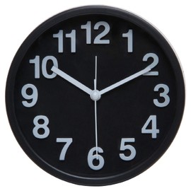 Fujiboeki 99230 Liam Table Clock, Black, Diameter 5.3 inches (13.4 cm)