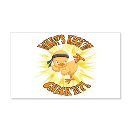 Truly Teague 35 x 21 Wall Vinyl Sticker Kick'n Chick'n Martial Arts Baby Chick