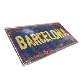 Barcelona Vintage Metal Sign City Sign 30x15cm Rustic Wall Sign for Bar Pub Garage Man Cave Home Decor