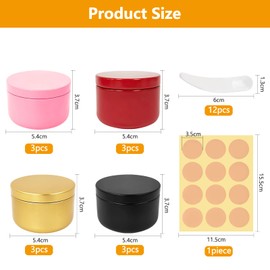 CONNECTION Pack of 12 50 ml Aluminium Jars Small for Filling Cream Jar Empty Travel Cream Jar Aluminium Small Tins with Lid with 12 Round Stickers for Lip Balm Small Tin