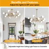 Sputnik Chandeliers Dining Room Light Fixture (12-Light, 33-Inch), Modern Brass