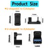 YUNKOZAND 180°USB-C to USB Adapter, 180 Degree Angle USB-C Male