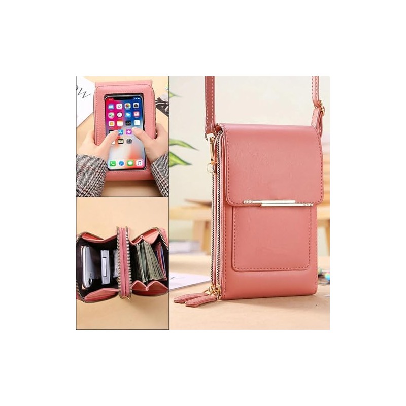 Bolso Bandolera Para TeléFono MóVil Con Pantalla TáCtil Para Mujer,Cartera