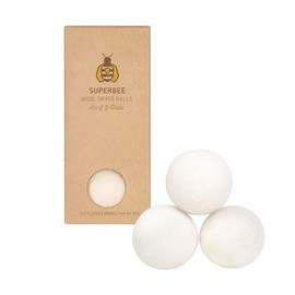 SuperBee Wool Dryer Balls – 100% New Zealand Wool, Natural Fabric Softener for Laundry – Eco Friendly Reusable Fragrance Free