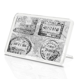 1 x Fridge Magnet - World Map with Travel Stamps #39450