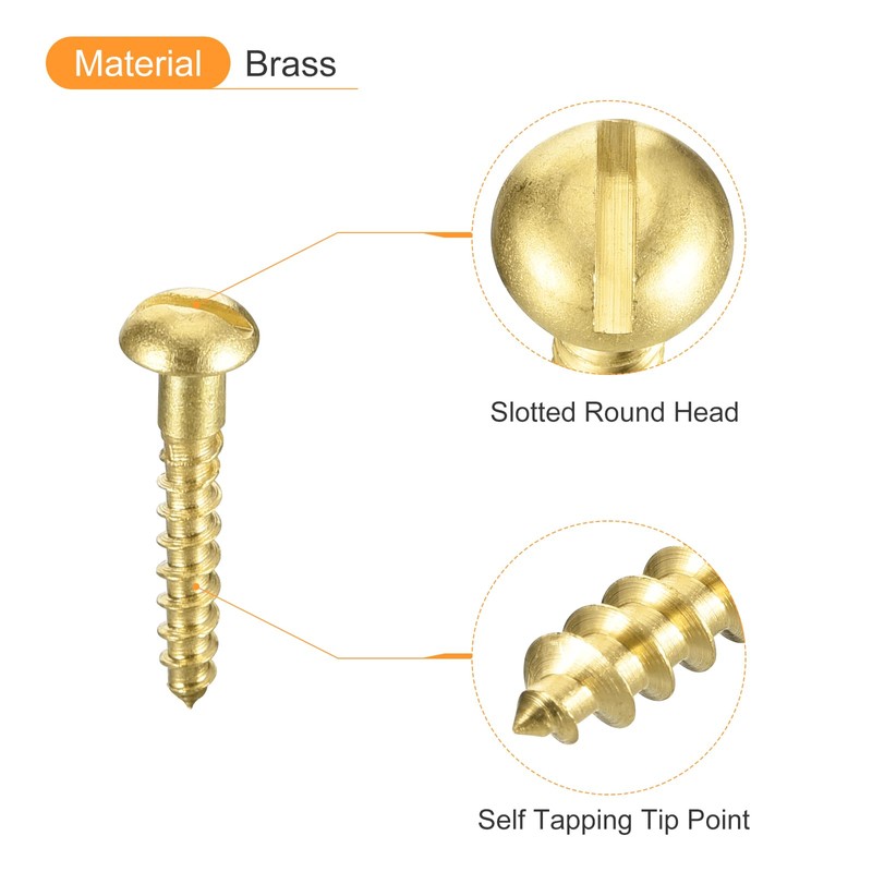 QUARKZMAN Wood Screws M2 x 12 mm Slotted Round Head
