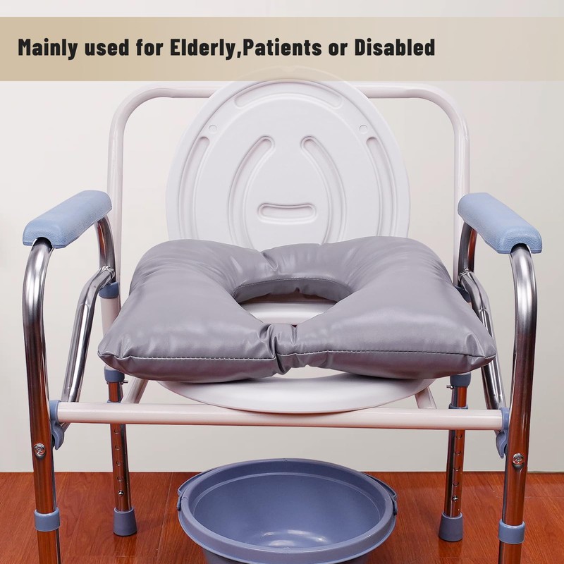 HolyMaji Bedside Commode Soft Cushion for Seniors, Thick Pad PU