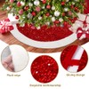 Doreenbow 48 Inch Christmas Tree Skirt Red Sequin Xmas Tree