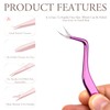 Lash Tweezers for Cluster Lashes, Rose Red Eyelash Extension Tweezer